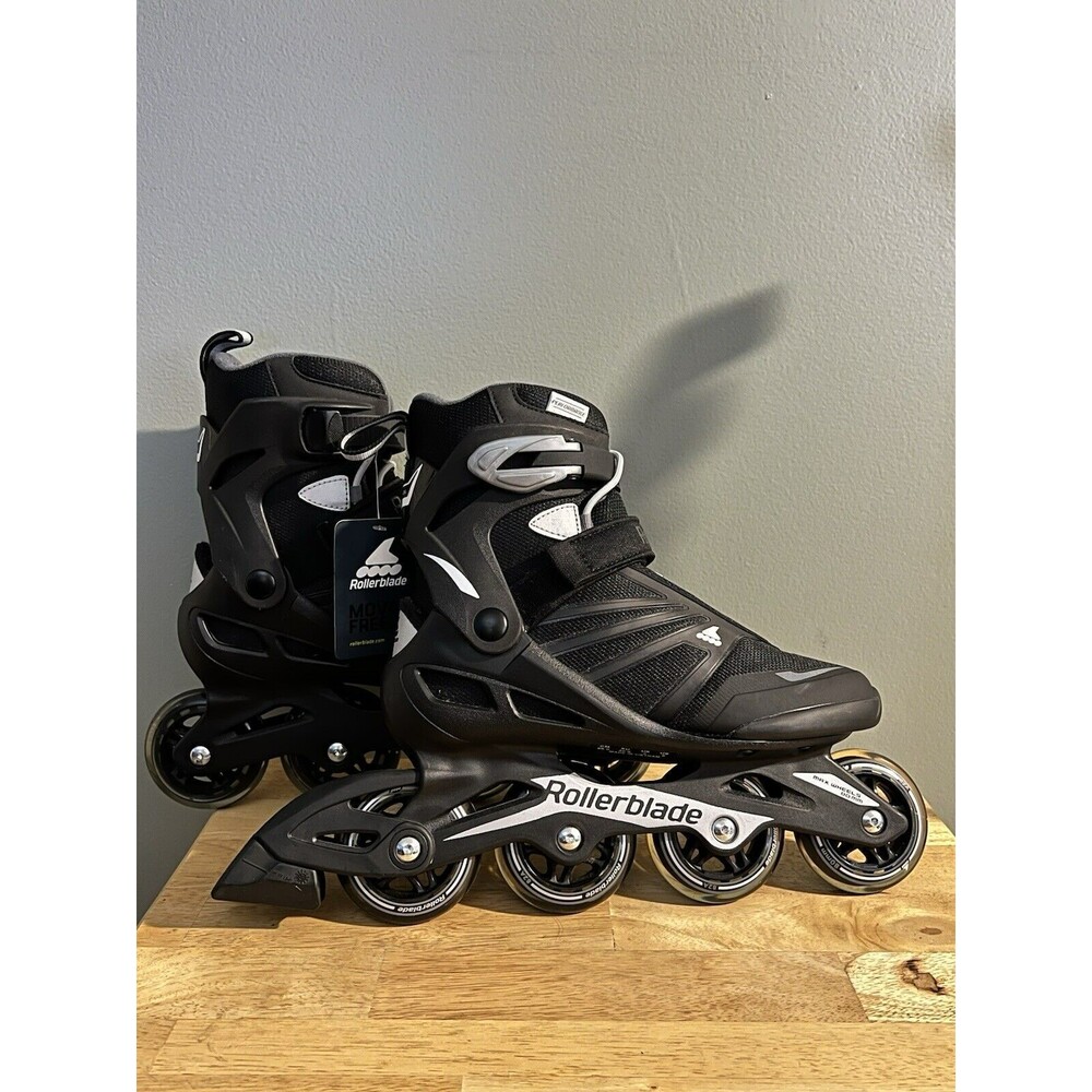 NEW Rollerblade Zetrablade Inline Skates Men’s US 8 Black Rear Brake 80mm Wheels